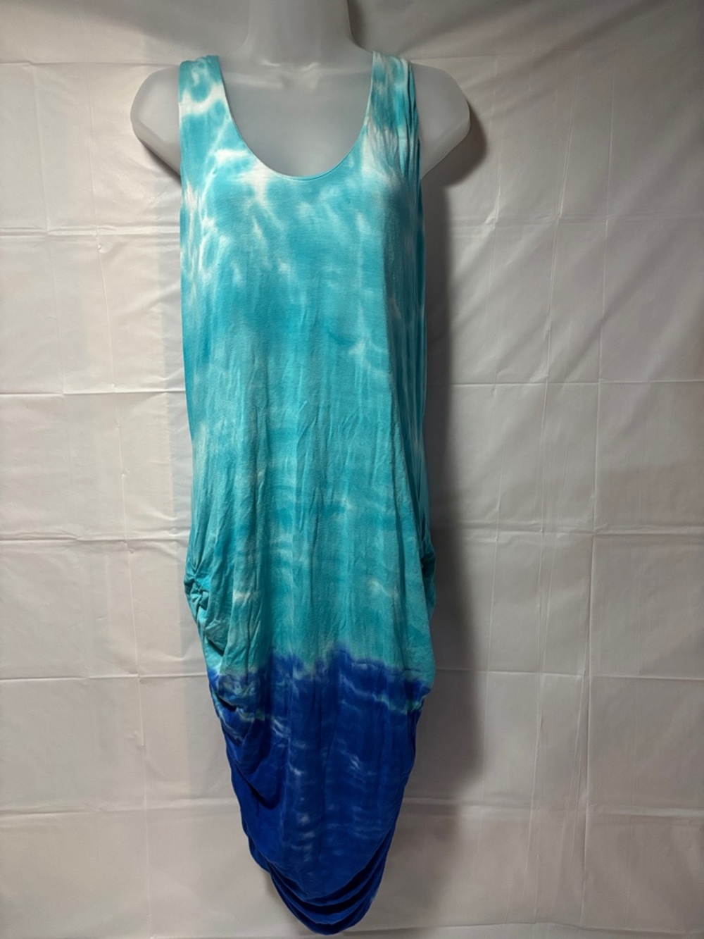 VENUS Blue Teal Ombre Backless Tank Dress